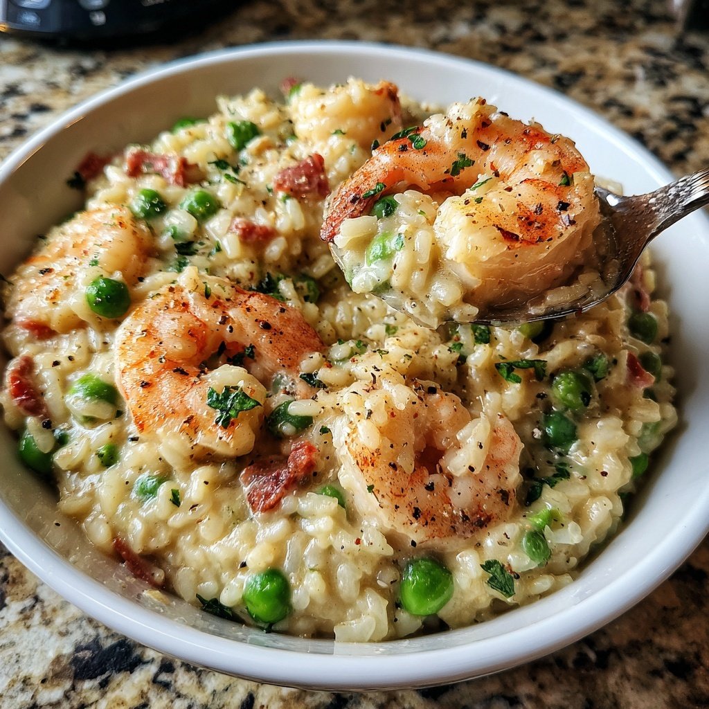Seafood Risotto with Peas