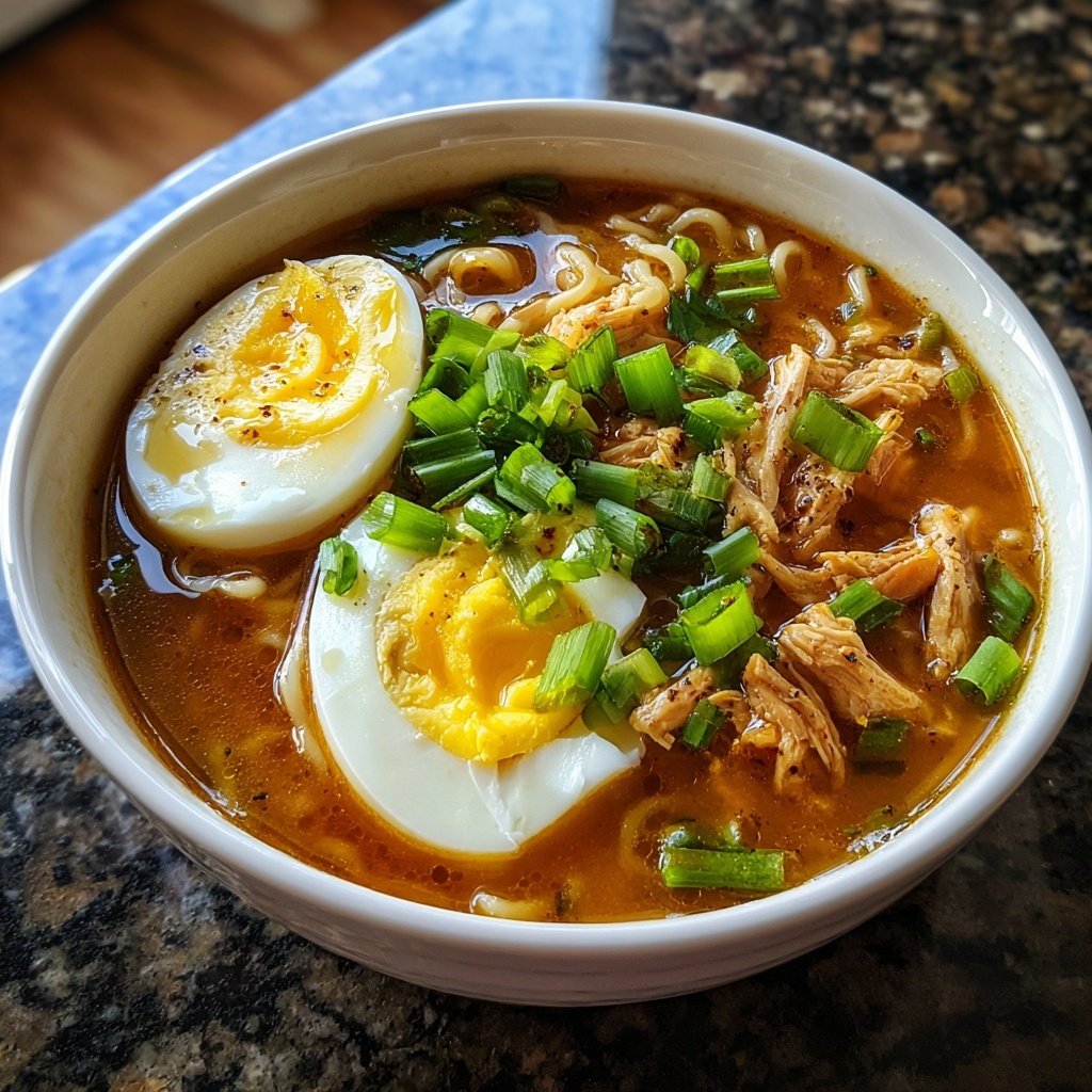 Spicy Chicken Ramen with Soft-Boiled Egg