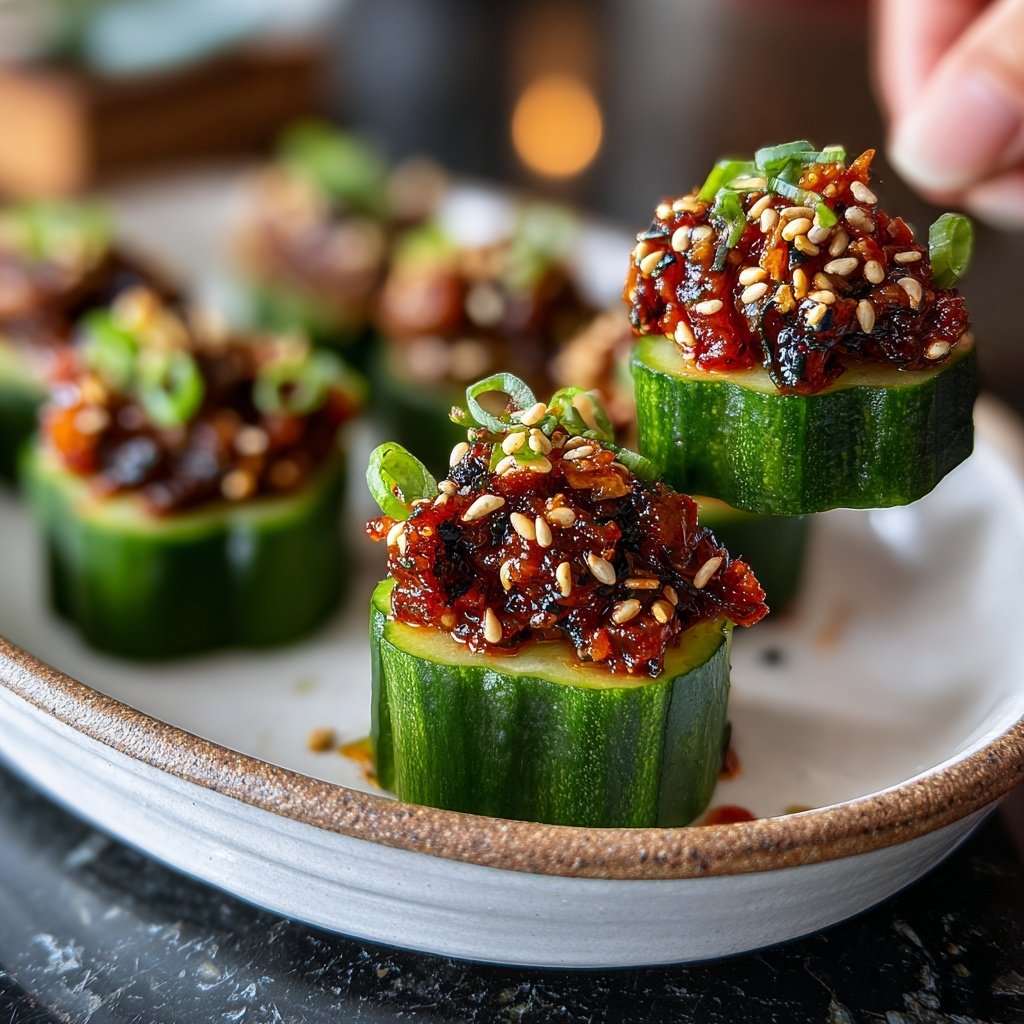 Spicy Tuna Cucumber Cups