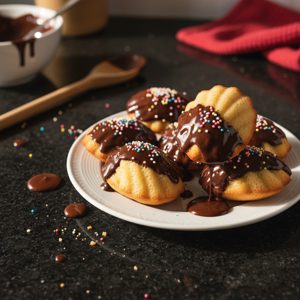 Chocolate-Covered Strawberry Madeleines