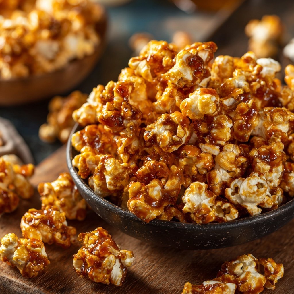 Spicy Caramel Popcorn with Cinnamon