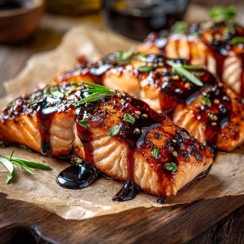 Maple Balsamic Glaze for Salmon Fillets​