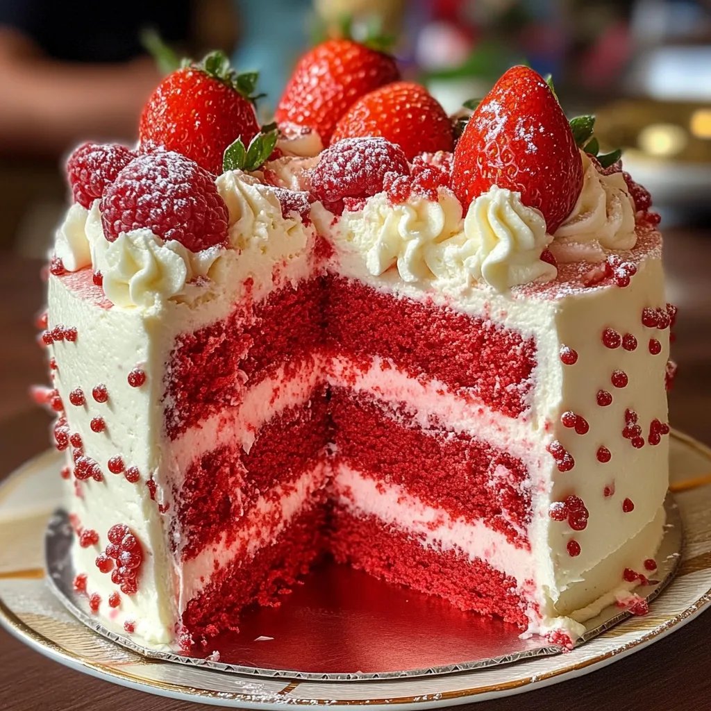 Strawberry Red Velvet Cream Cake