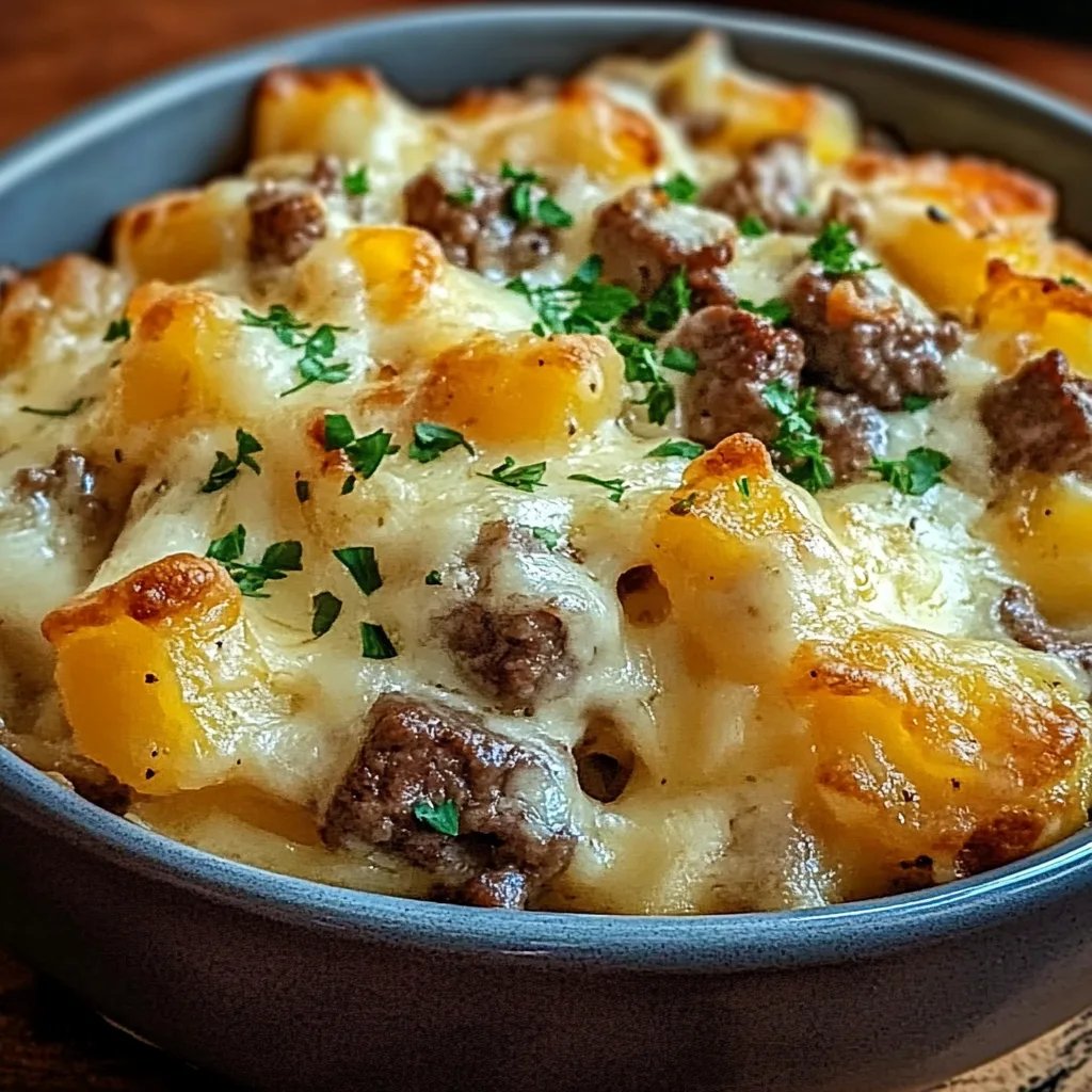 Slow Cooker Steak & Cheddar Potato Casserole