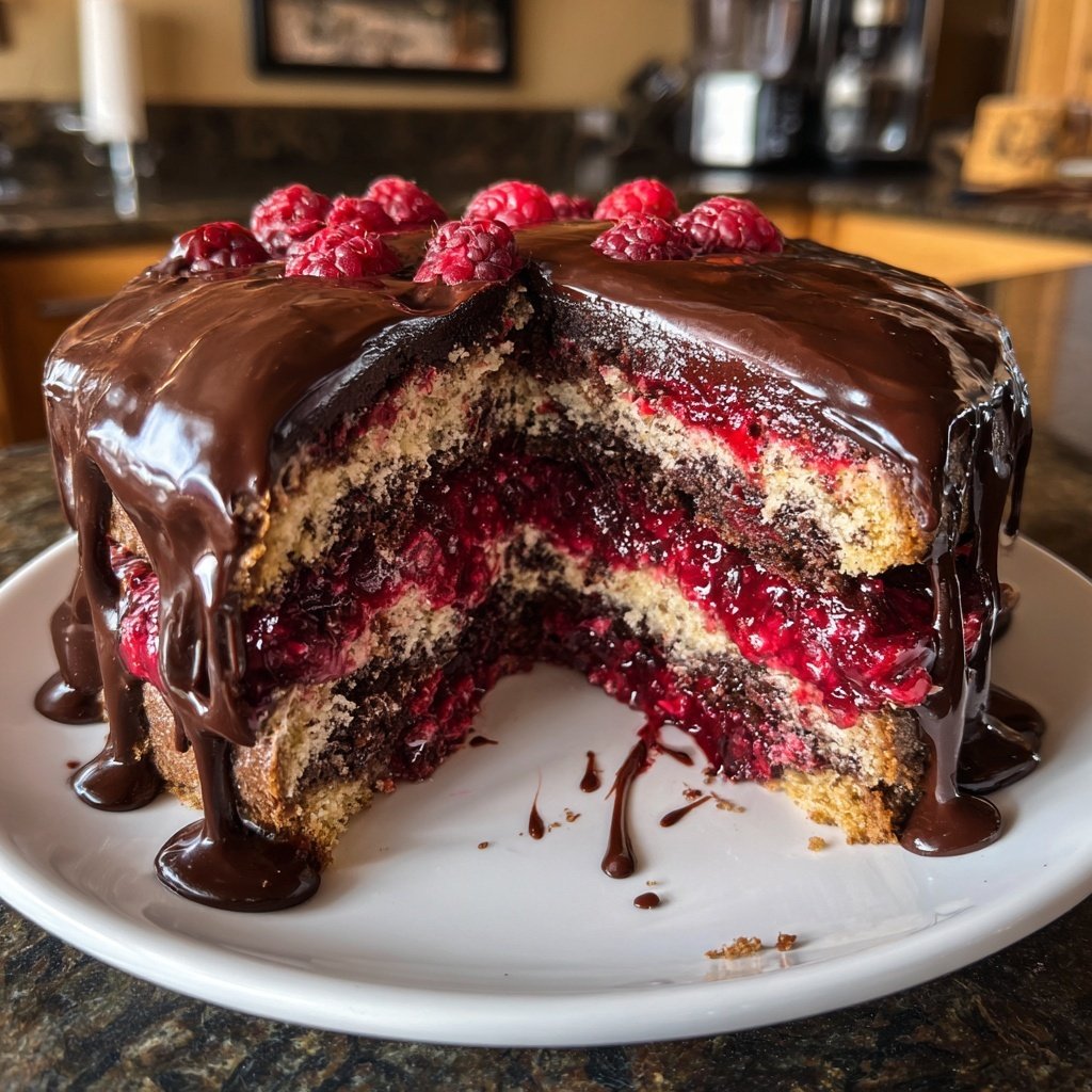 Chocolate Raspberry Layer Cake