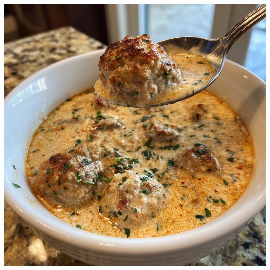 Creamy Italian Meatball Soup