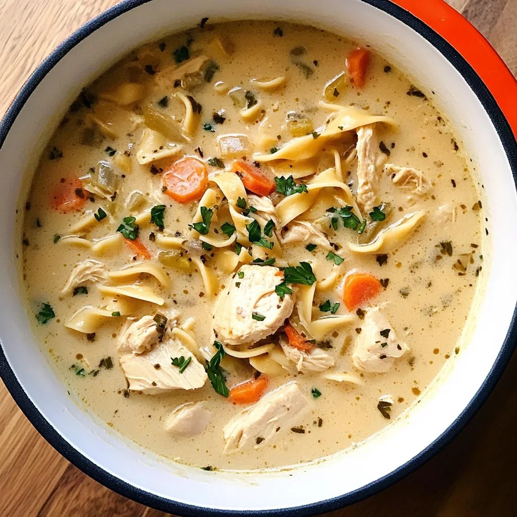 One Pot Creamy Chicken Noodle Soup