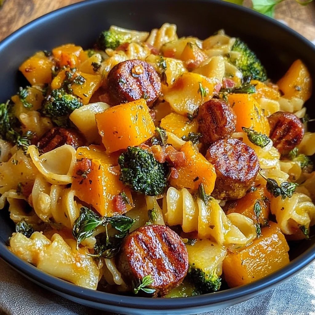 Delicious Autumn Sausage Pasta Squash