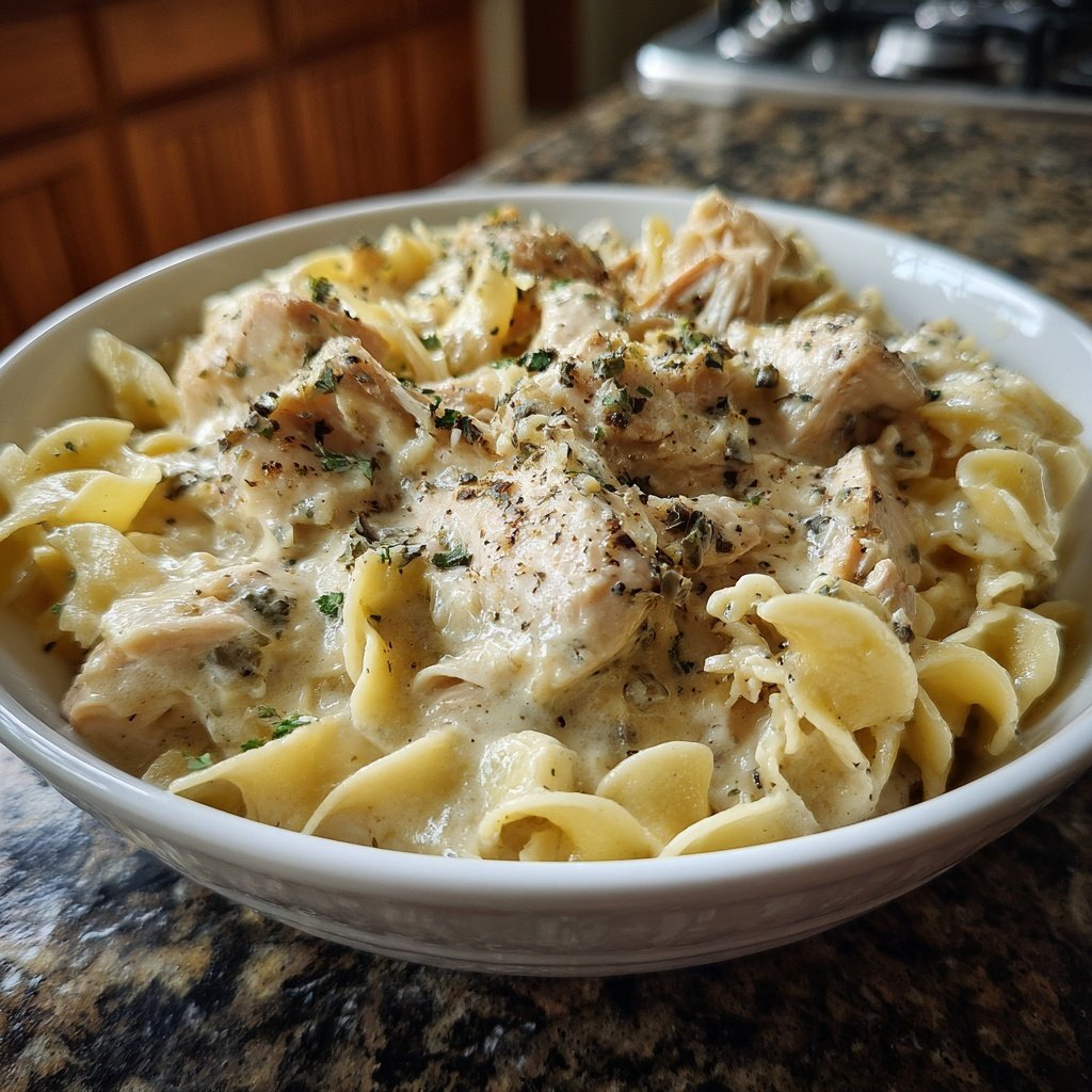 Slow Cooker Chicken and Noodles Comfort Dish