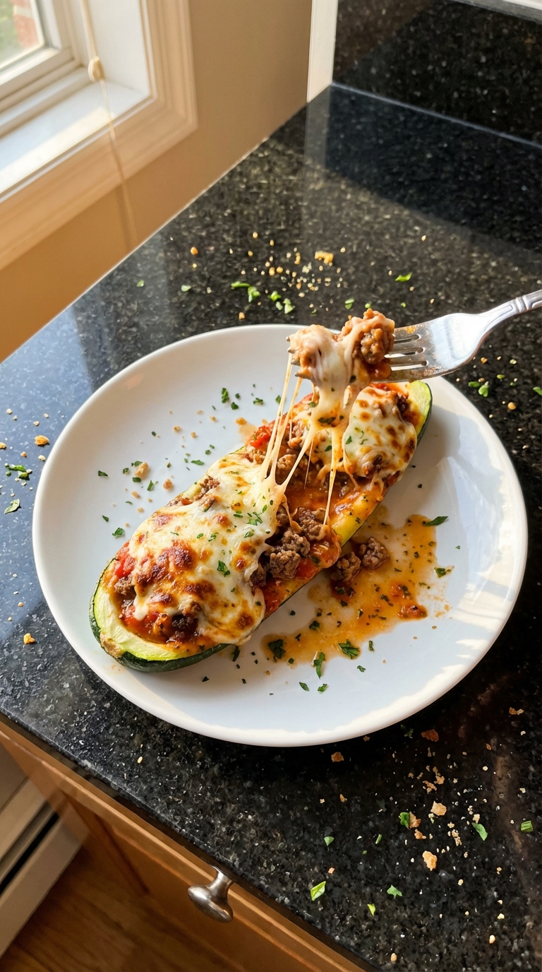 Stuffed Zucchini with Ground Beef
