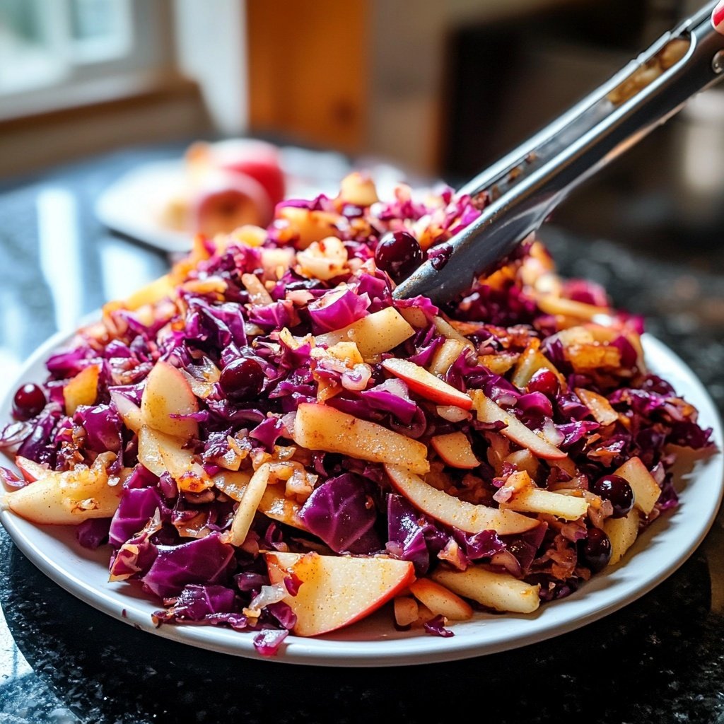 Spiced Red Cabbage with Apples and Cranberries