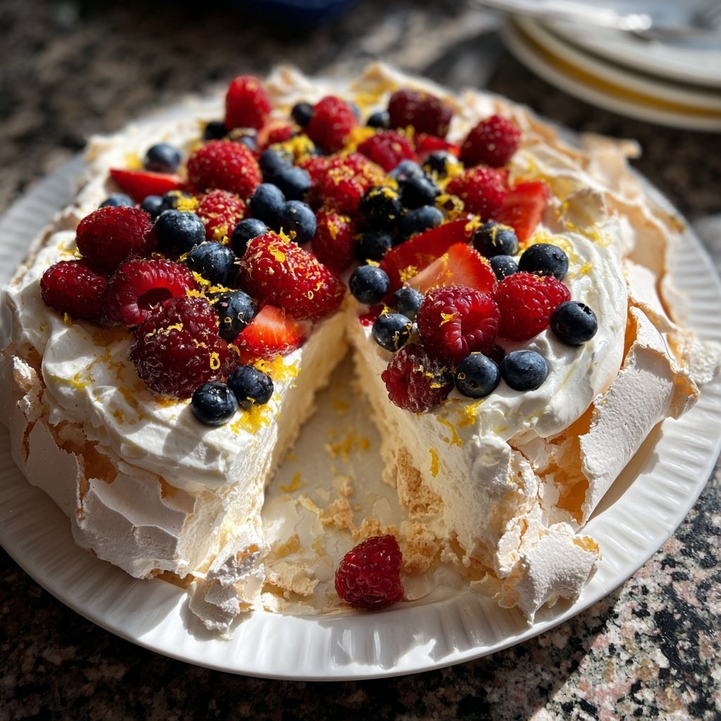 Festive Citrus Pavlova with Berries
