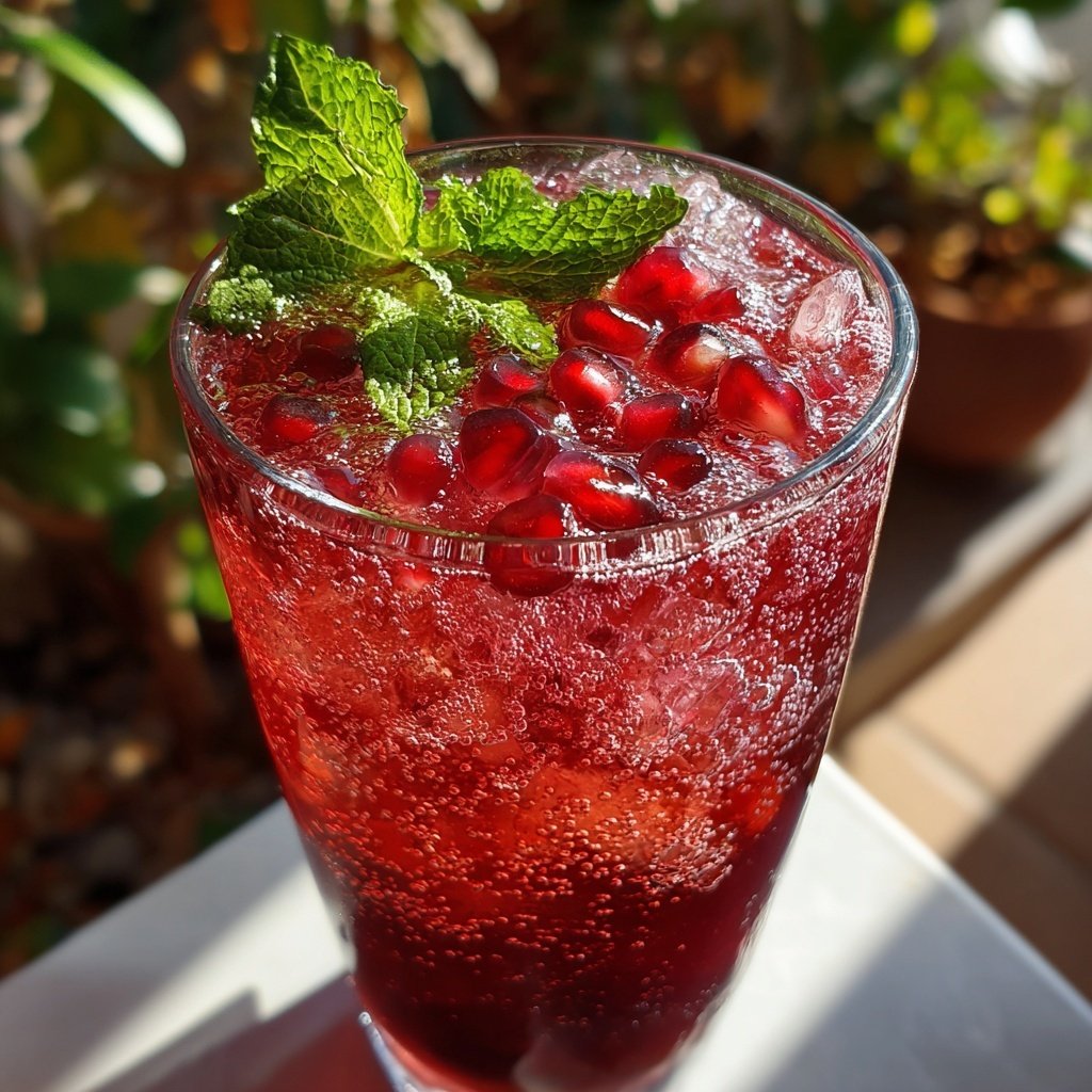 Pomegranate Gin Fizz Cocktail