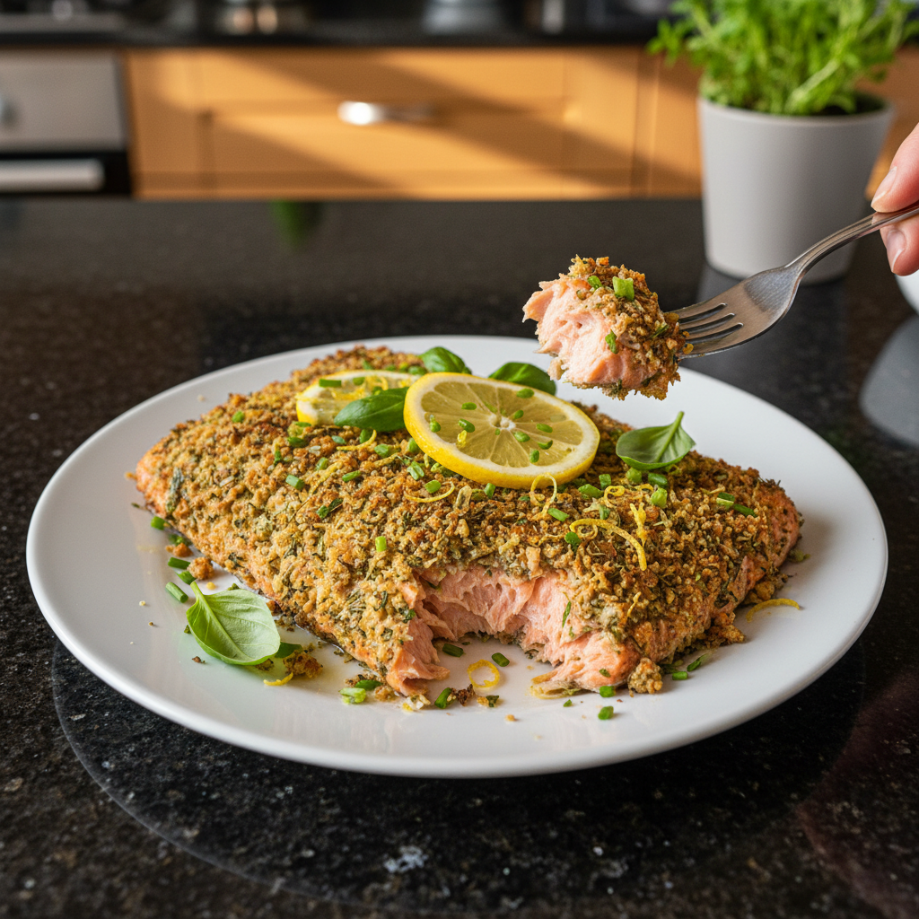Romantic Herb-Crusted Salmon