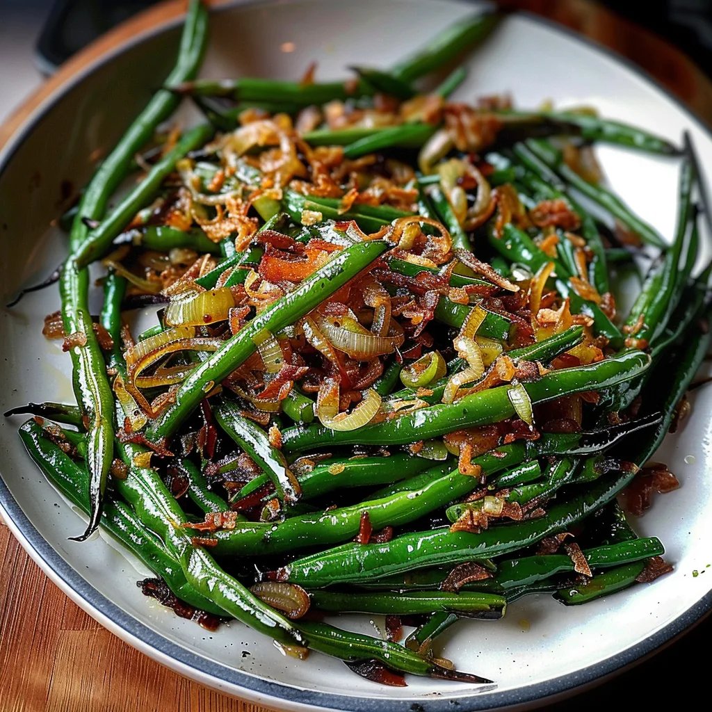 Roasted Green Beans with Caramelized Shallots