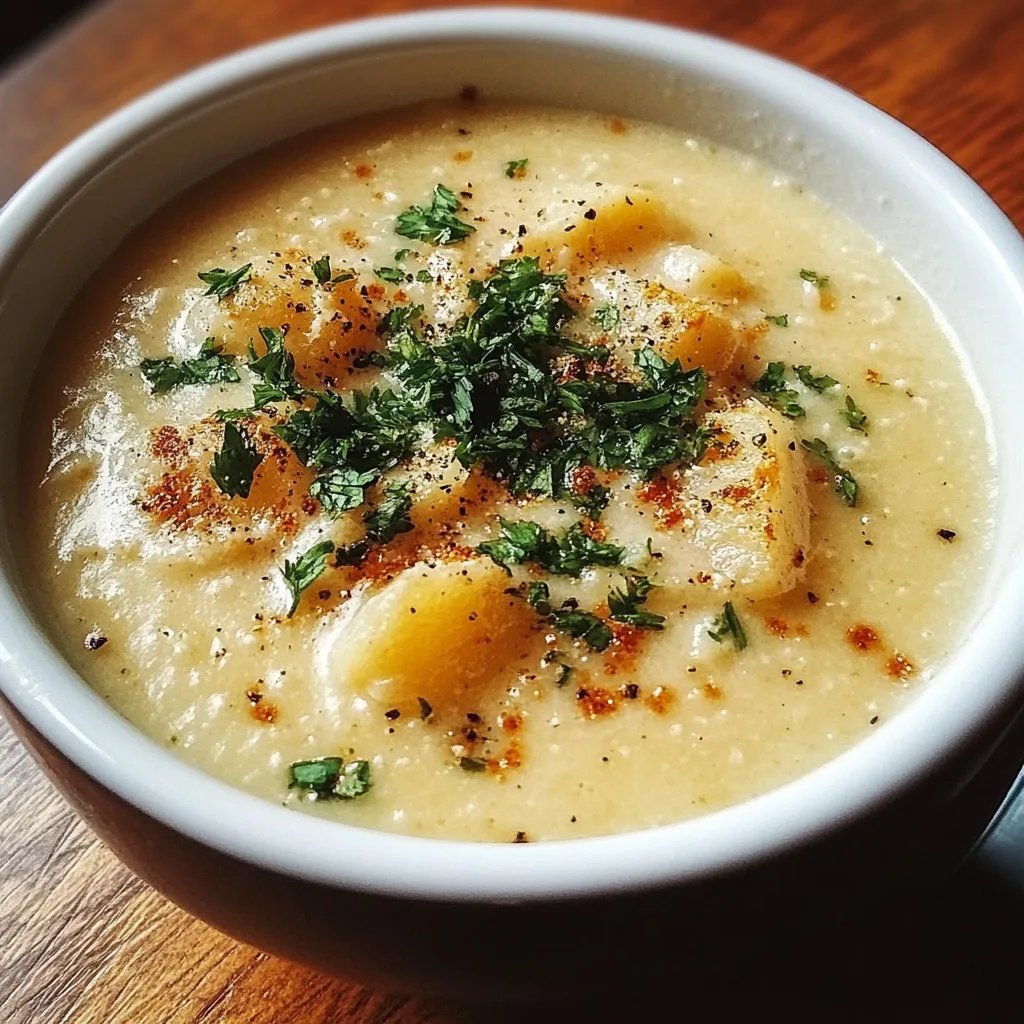 Creamy Cheddar Garlic Herb Potato Soup