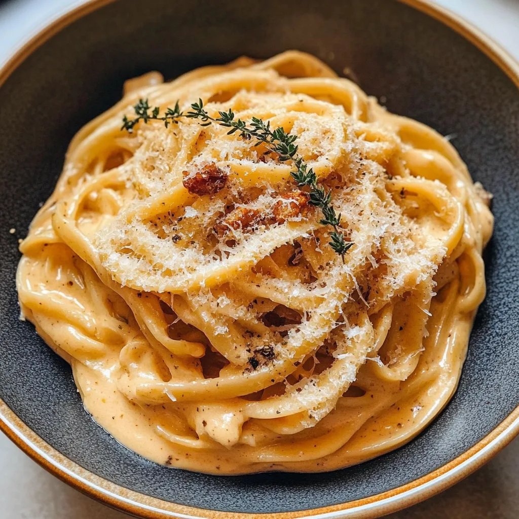 Creamy Pumpkin Alfredo Pasta w/ Autumn Vibes