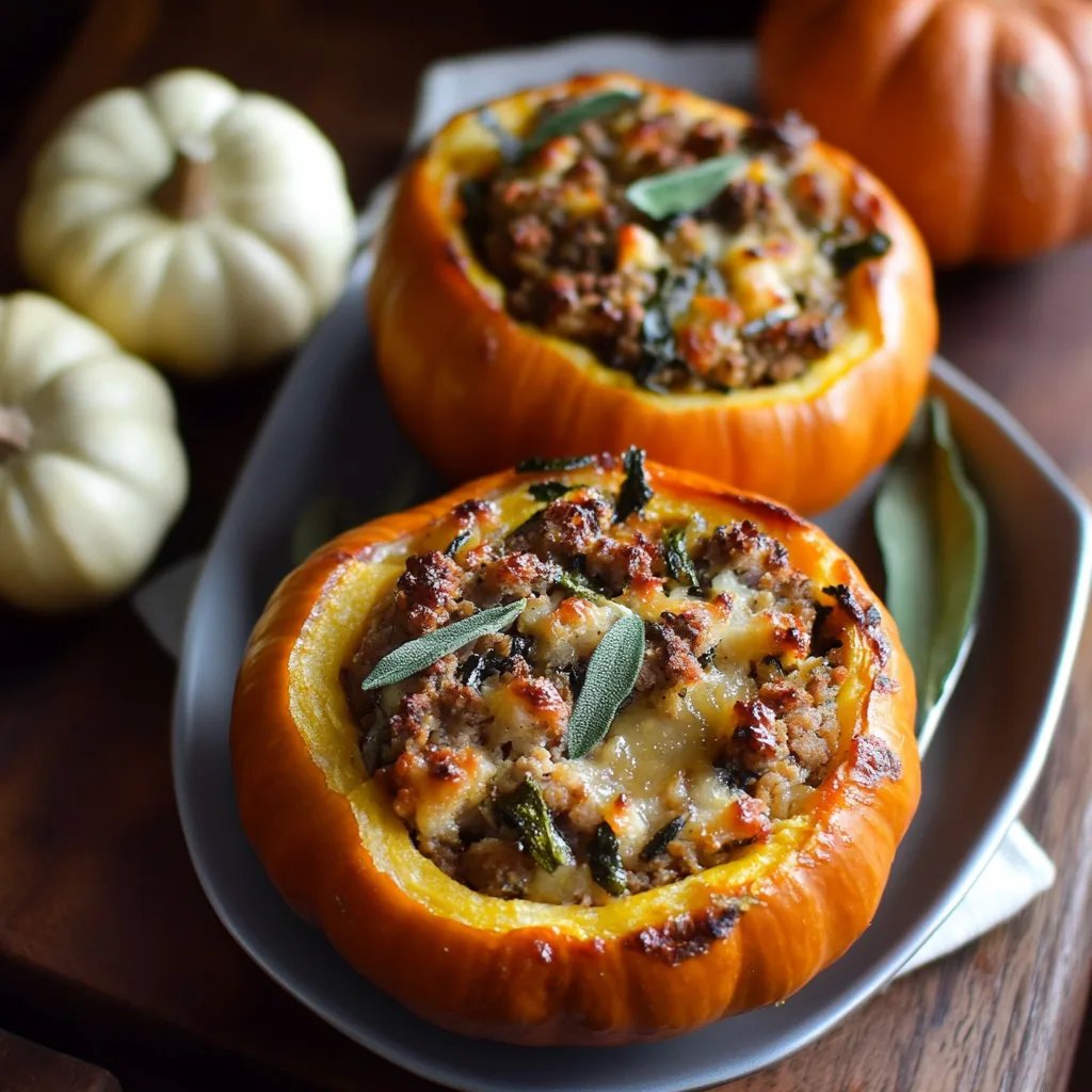 Ground Turkey & Brown Butter Sage Stuffed Pumpkins