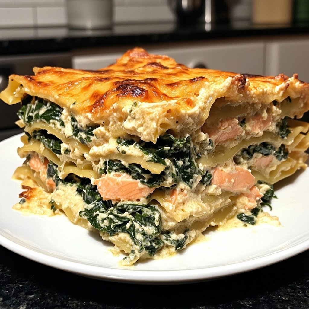 Spinach Salmon Lasagna for the Holidays