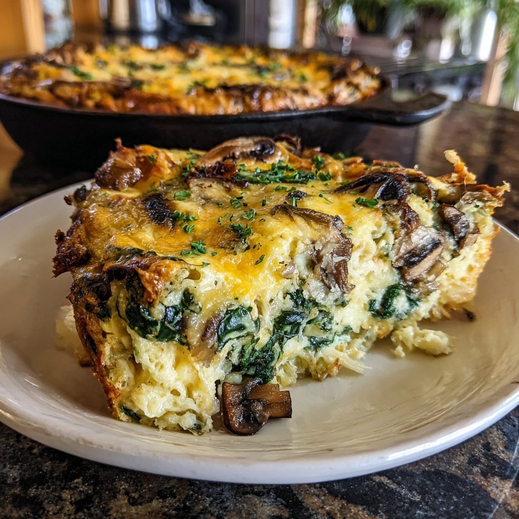 Spinach Mushroom Breakfast Casserole