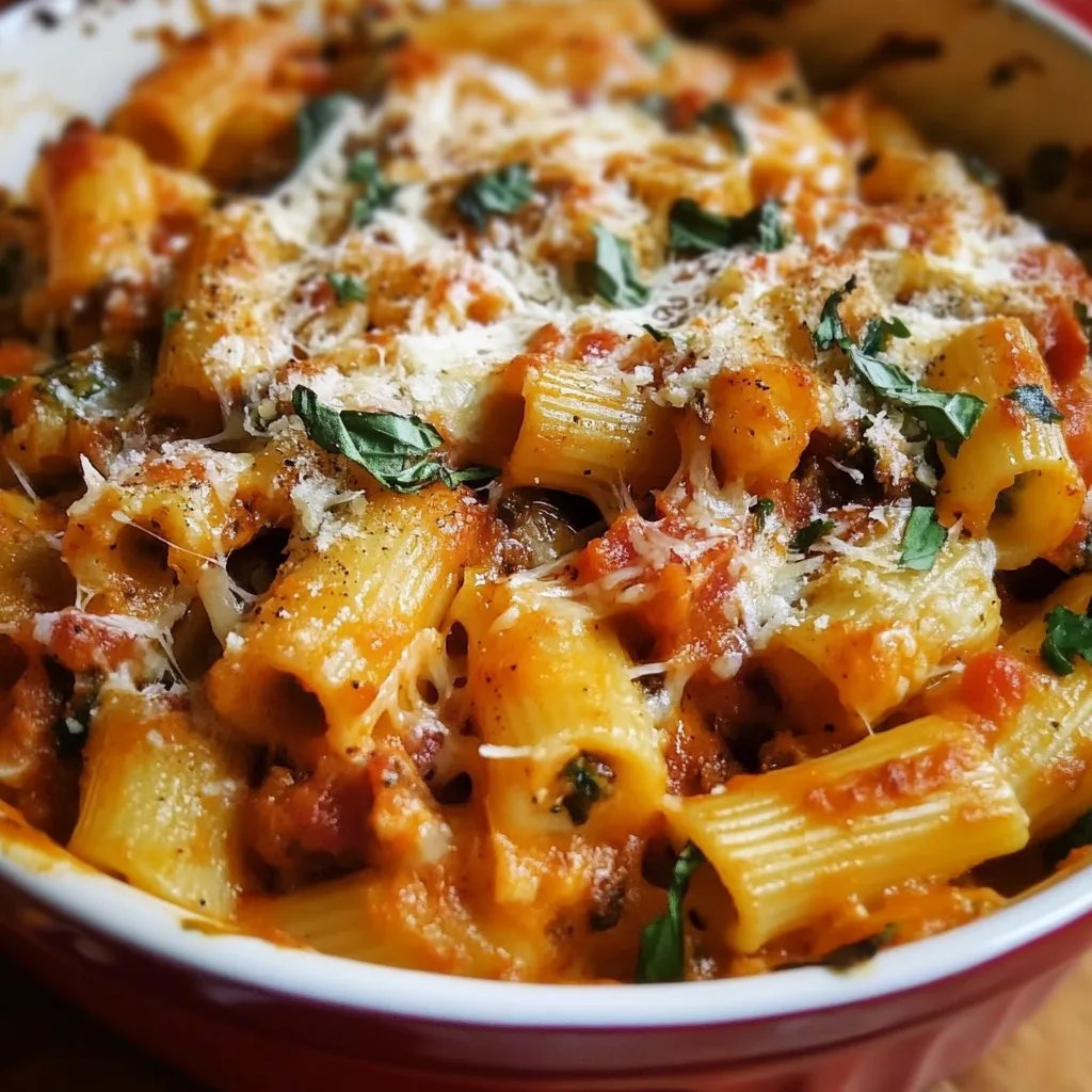 Pasta Bake w/ Pumpkin Tomato Sauce