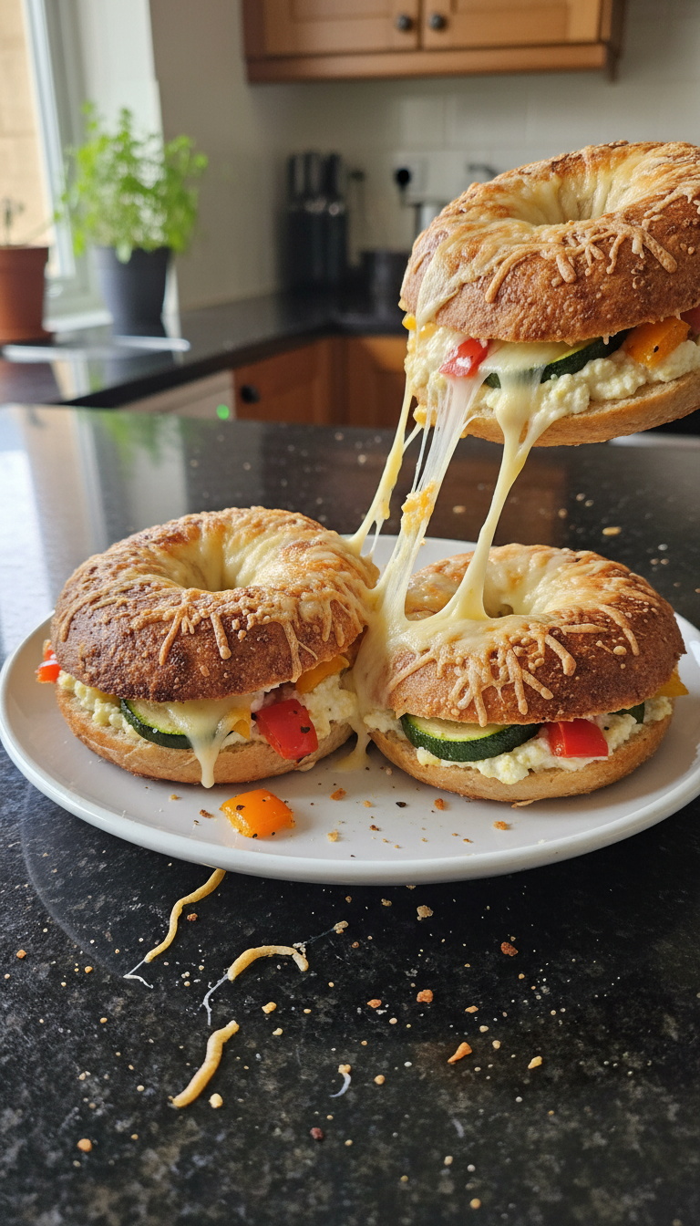 Grilled Veggie Cottage Bagels