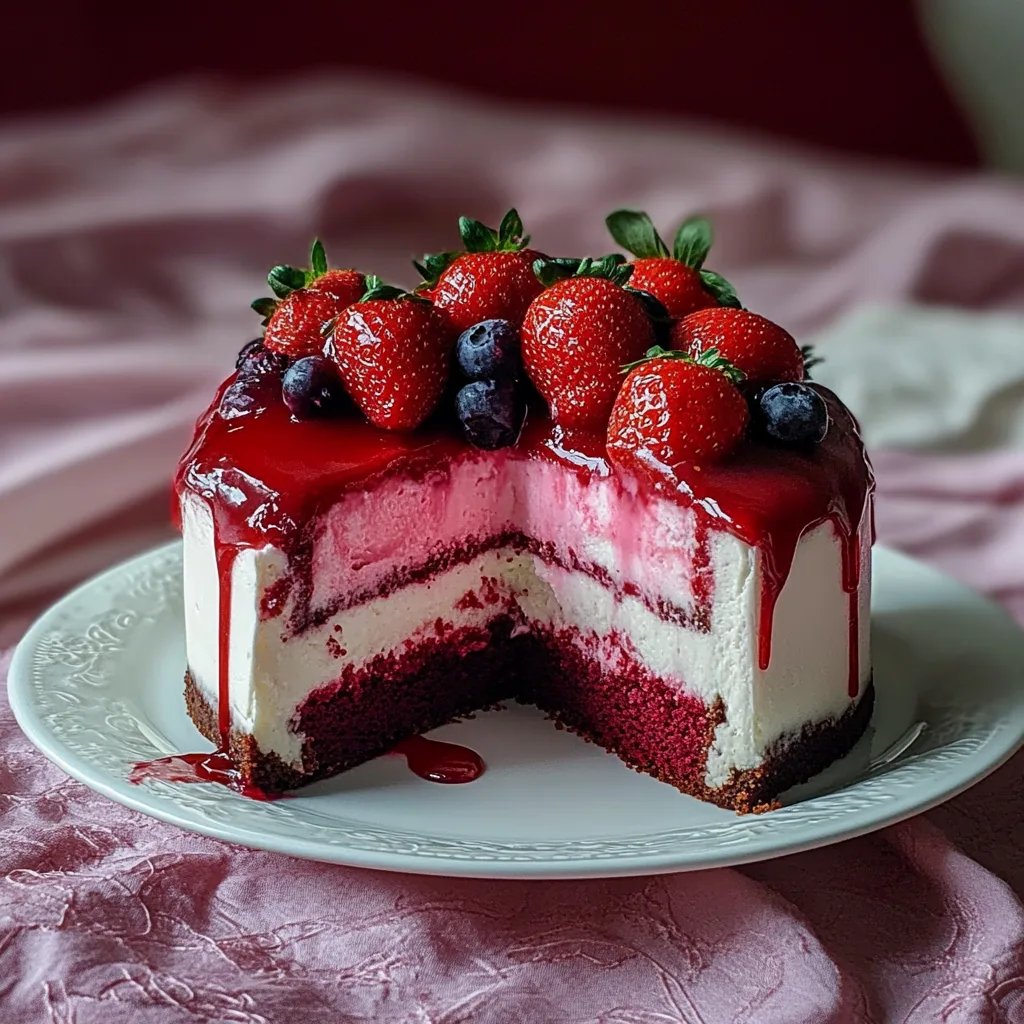 Red Velvet Strawberry Cheesecake