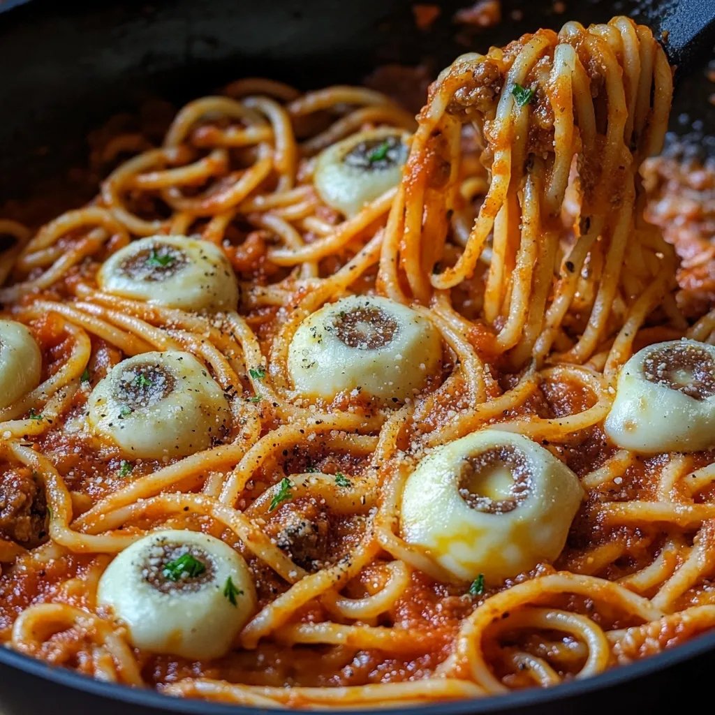 Bloody Spaghetti with Mozzarella Eyeballs: An Incredible Recipe for Halloween