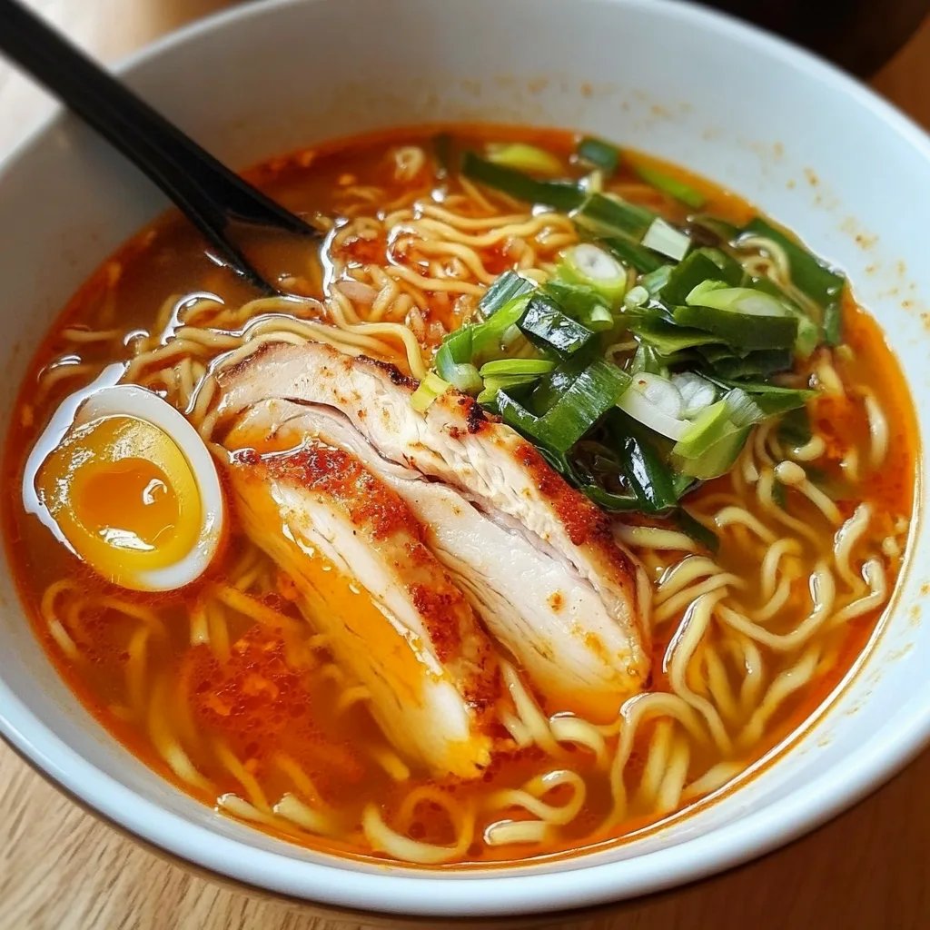 Spicy Chicken Ramen Noodle Soup