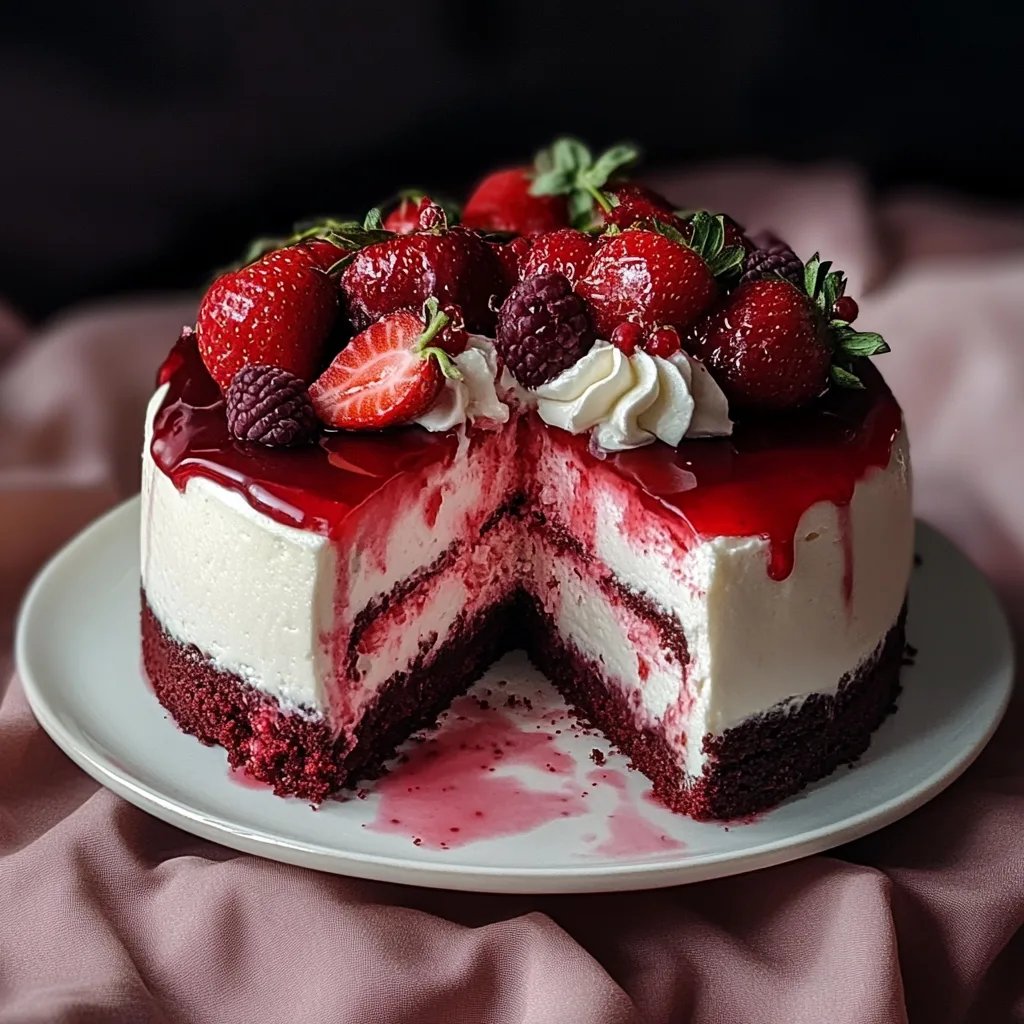 Red Velvet Strawberry Cheesecake