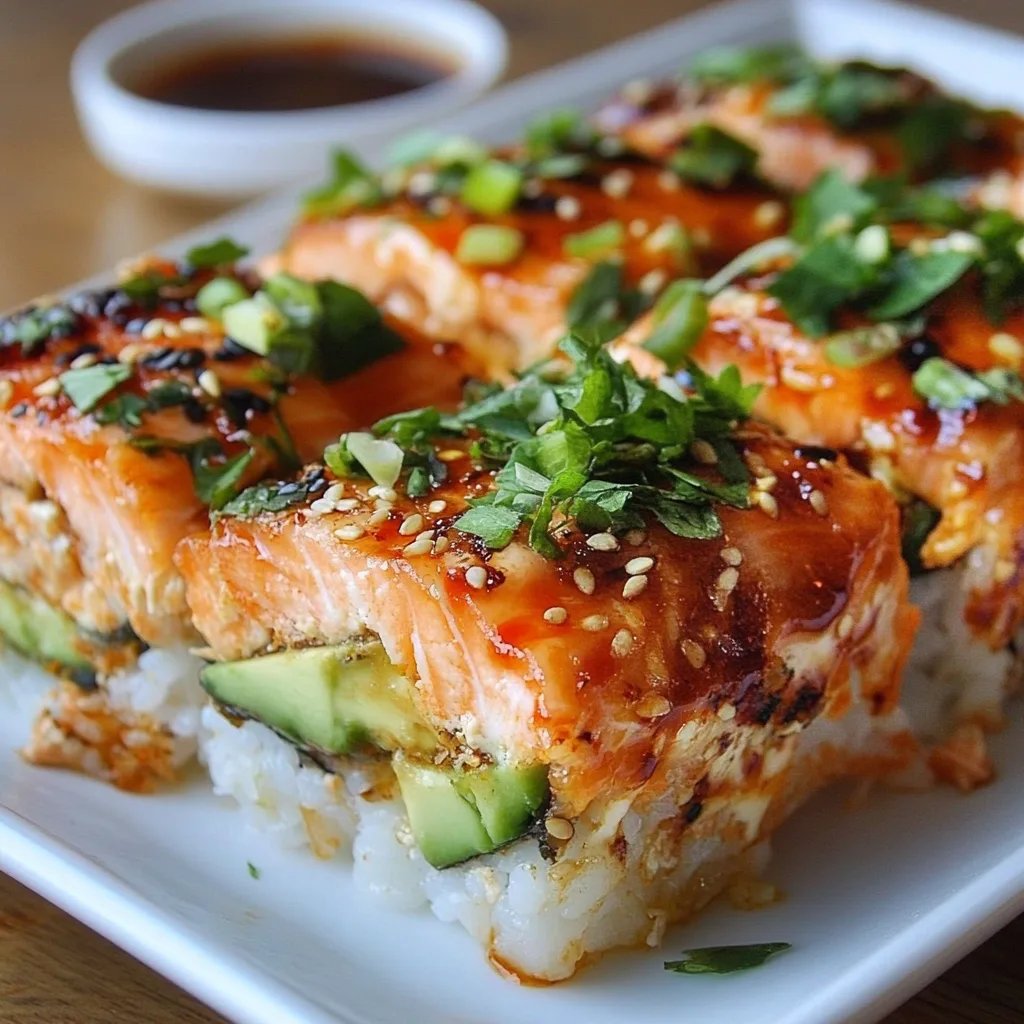 Spicy Salmon Sushi Bake