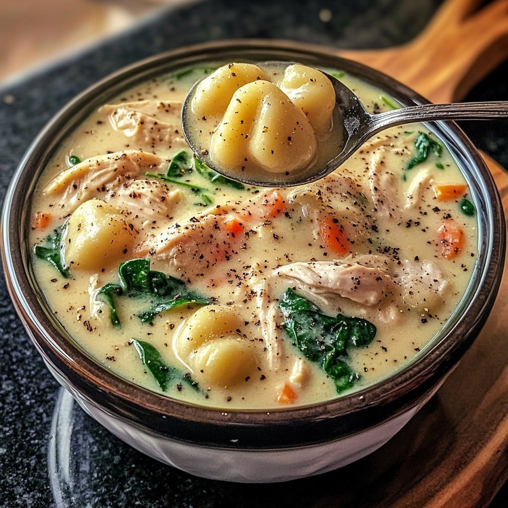 Creamy Crockpot Chicken Gnocchi Soup