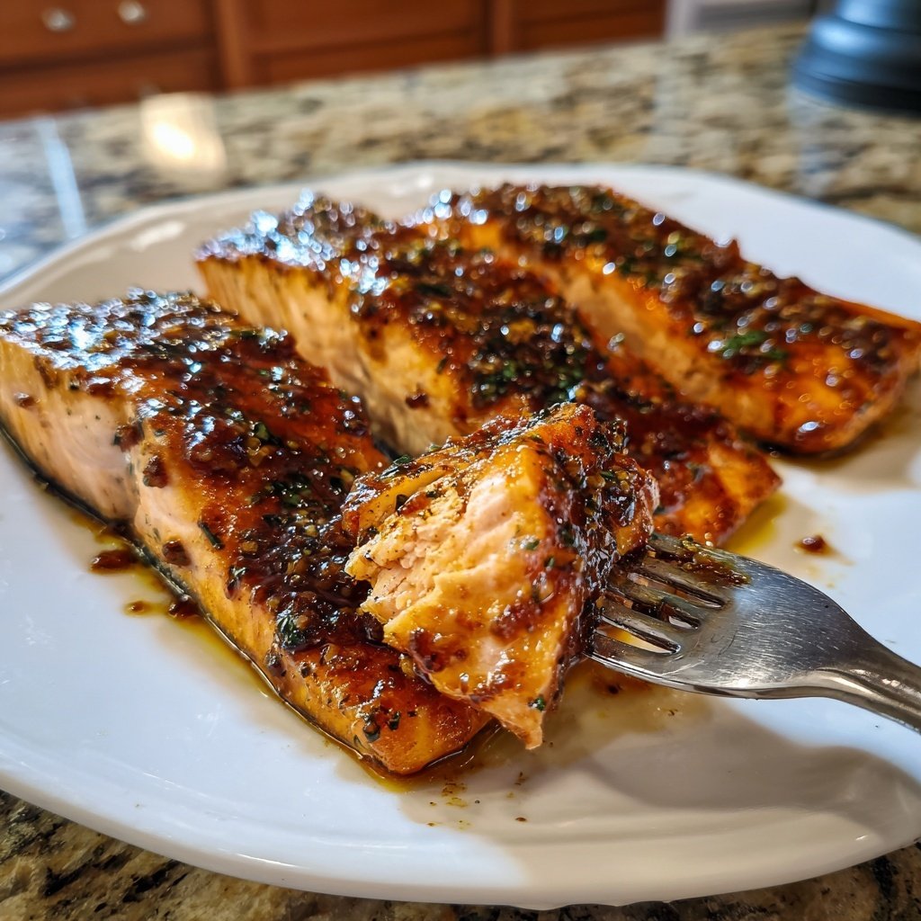 Maple Mustard Glazed Salmon Fillets