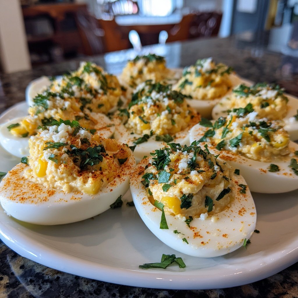 Mexican Street Corn Deviled Eggs