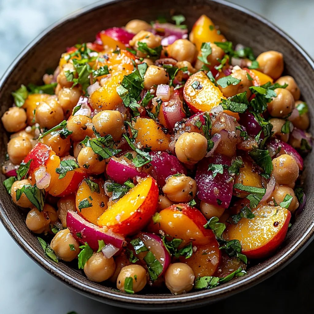 Chickpea Peach Salad w/ Honey Lime Dressing: An Incredible Amazing Recipe