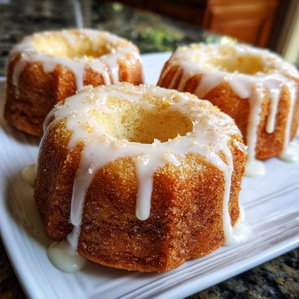 Mini Vanilla Bundt Cakes with Vanilla Glaze