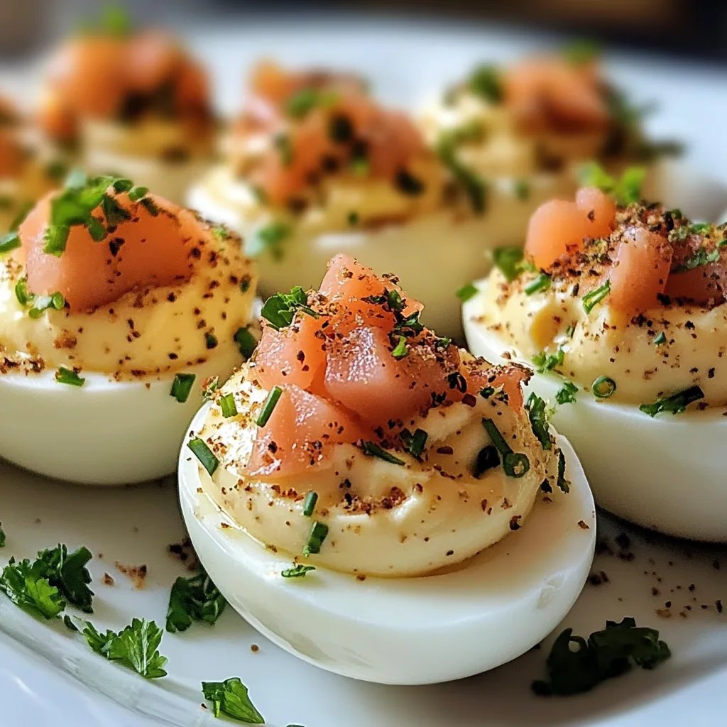 Smoked Salmon Deviled Eggs
