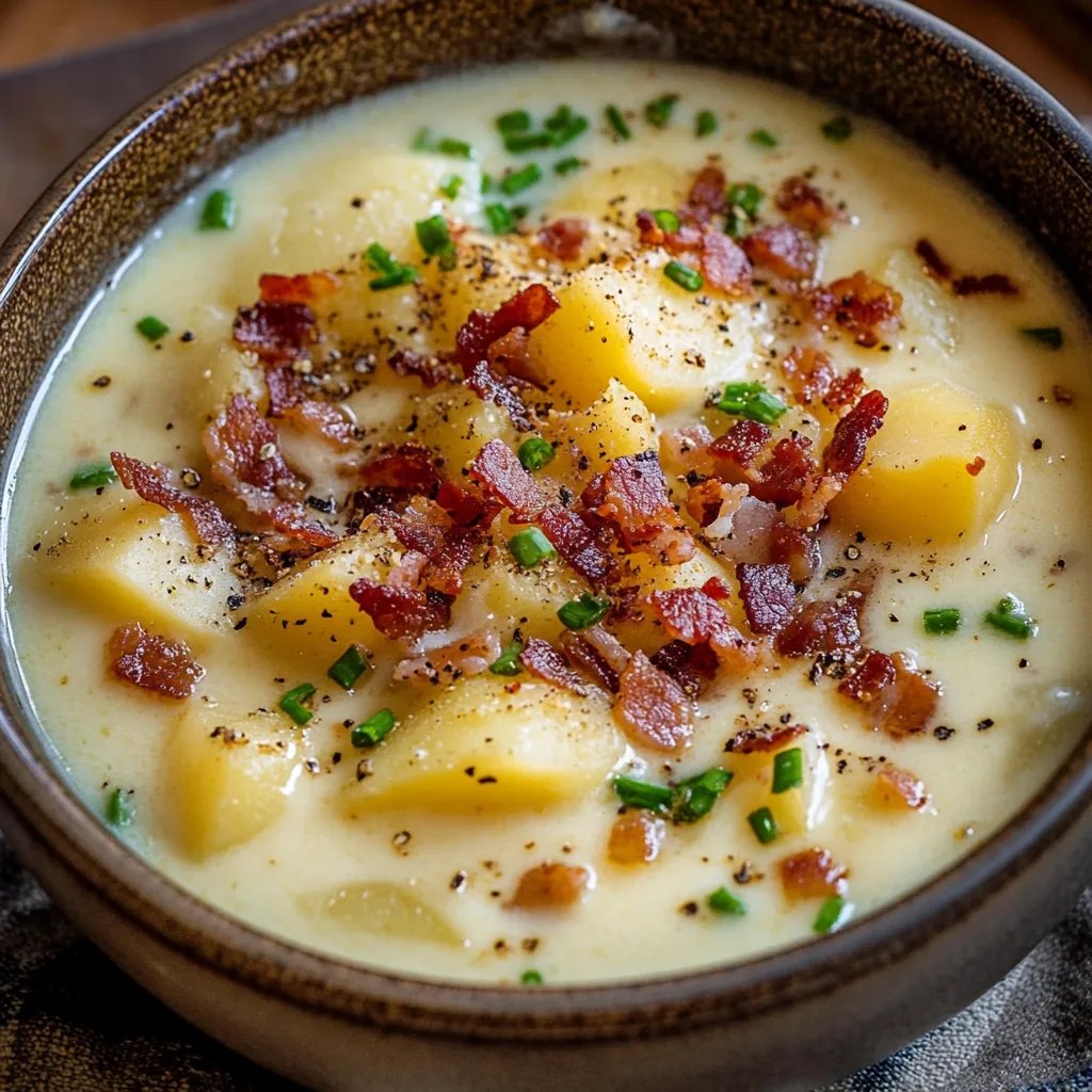 Outback Potato Soup with Bacon Toppings