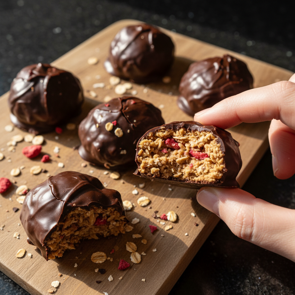 Chocolate-Covered Strawberry Energy Bites