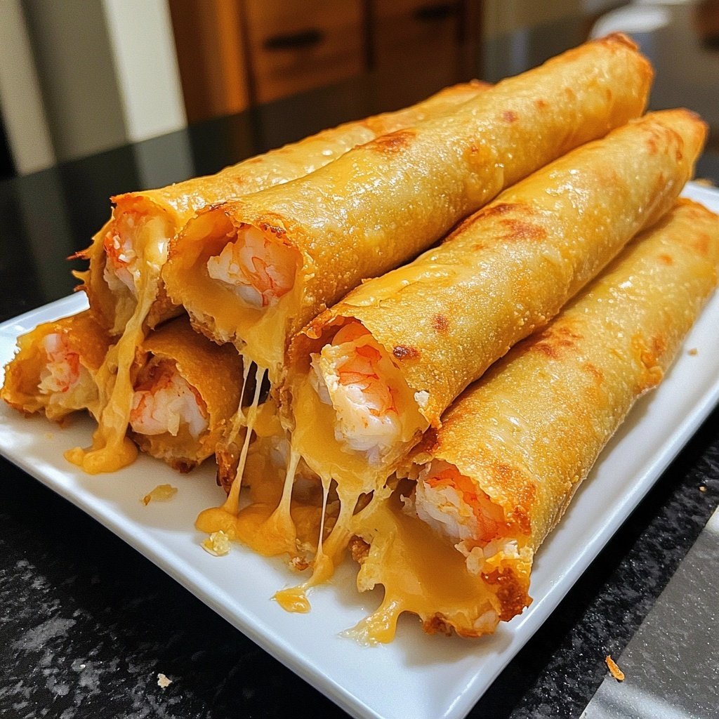 Crispy Crab And Shrimp Queso Taquitos