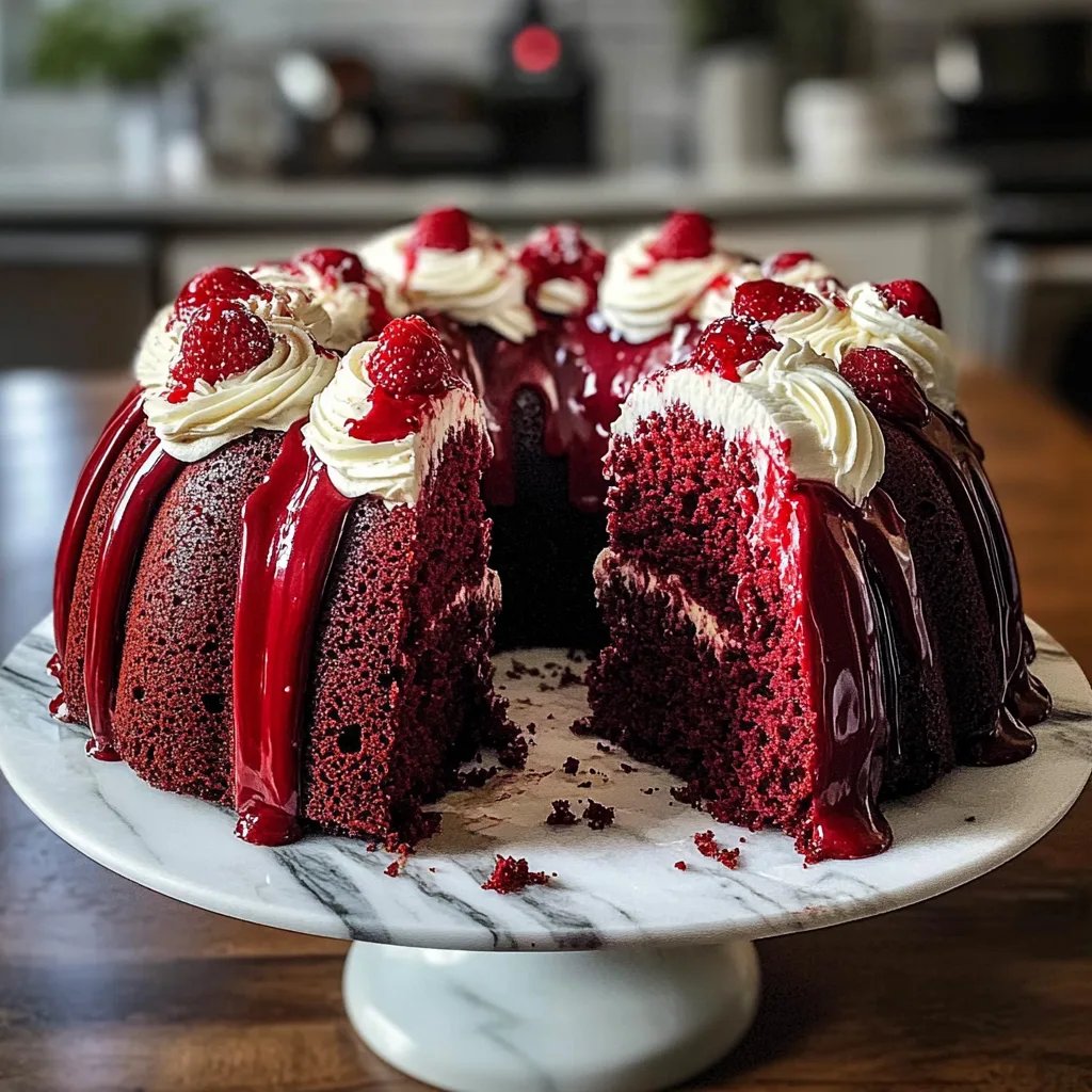 Decadent Red Velvet Cheesecake Bundt Cake