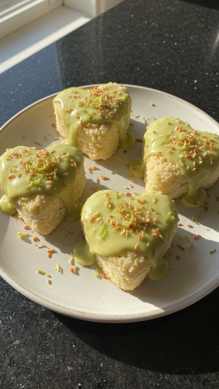 Coconut Lime Mini Heart Cakes