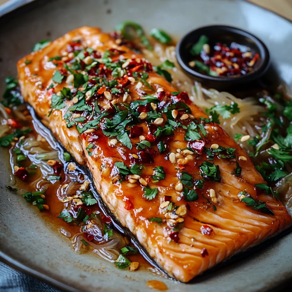 Sticky Sweet Spicy Asian Salmon & Rice Noodles: An Incredible Ultimate Recipe