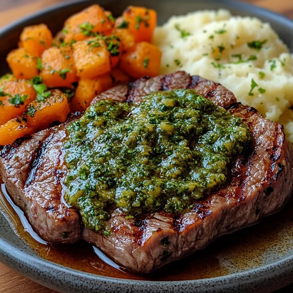 Steak w/ Green Sauce & Mashed Sweet Potatoes: An Incredible Ultimate Recipe