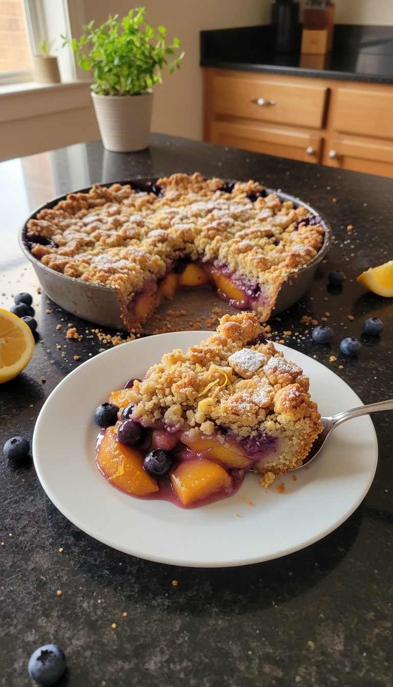 Blueberry Peach Lemon Crumble