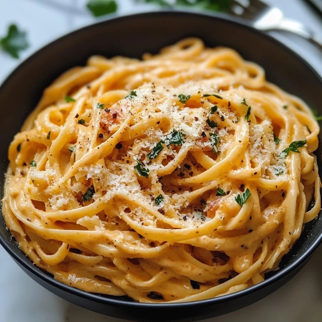 Easy Creamy Pumpkin Alfredo Pasta